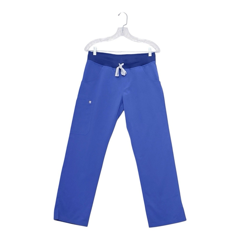 Figs Technical Kade Scrub Pants Straight Cargo Women Small Petite Blue PO 1660